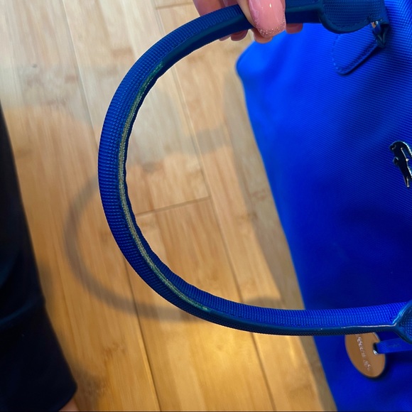 SOLD! Lacoste Royal Blue Leather Handbag - Picture 3 of 13